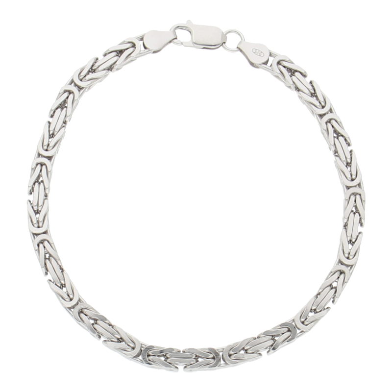 Armschmuck 925 Silber rhodiniert Königskette Länge 23 cm Breite 4,6 mm