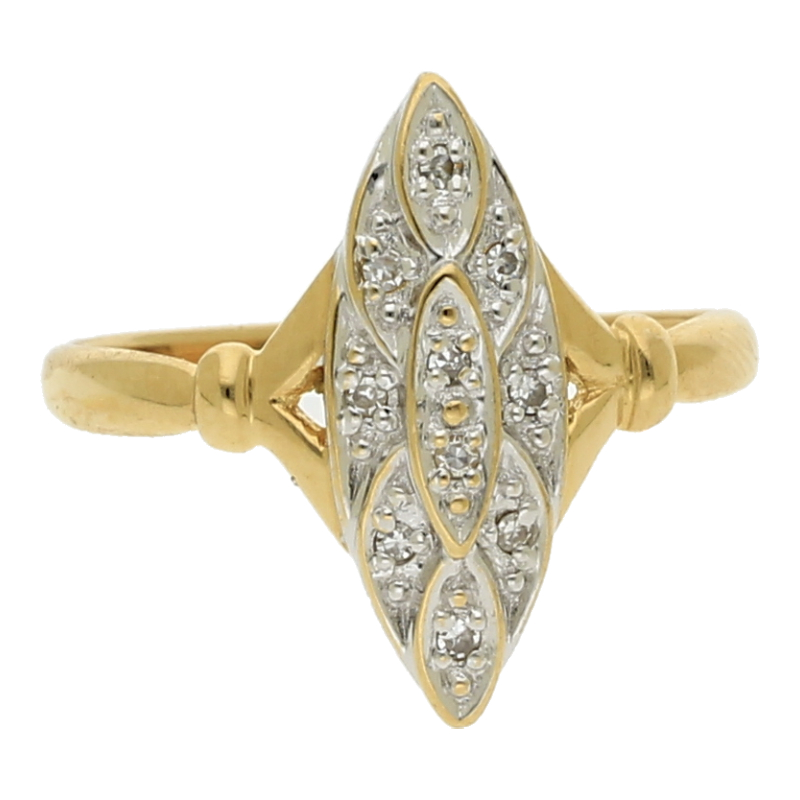 Diamantring 750 /18 K Gelbgold Diamant  0,09ct.  (H) Weiß (Si) Kleine Einschlüsse