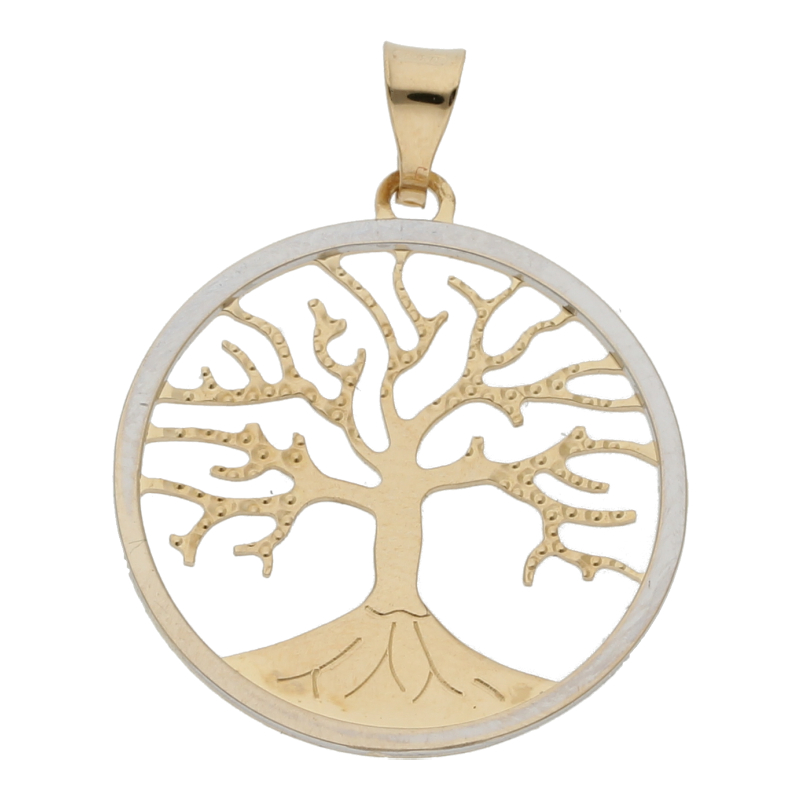 Lebensbaum Anhänger 750/ 18 K Bicolor