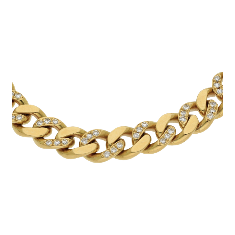 Massives Panzerarmband mit Brillanten 750/ 18 K Gold