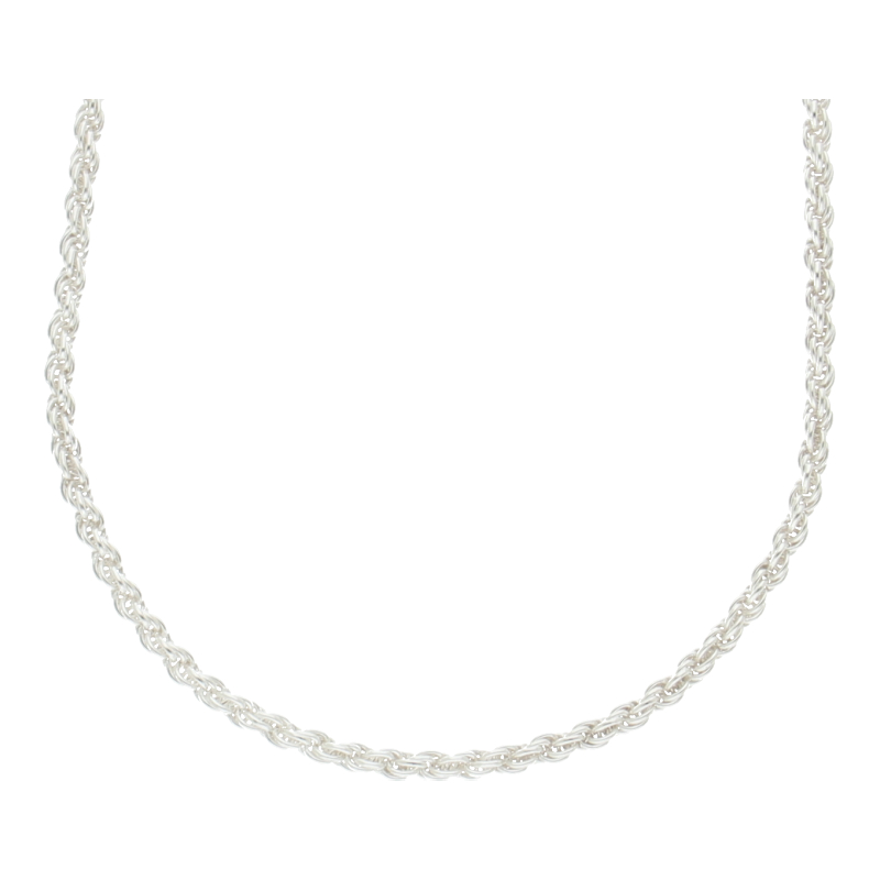 Kordelkette 925/ Silber rhodiniert 50 cm Länge