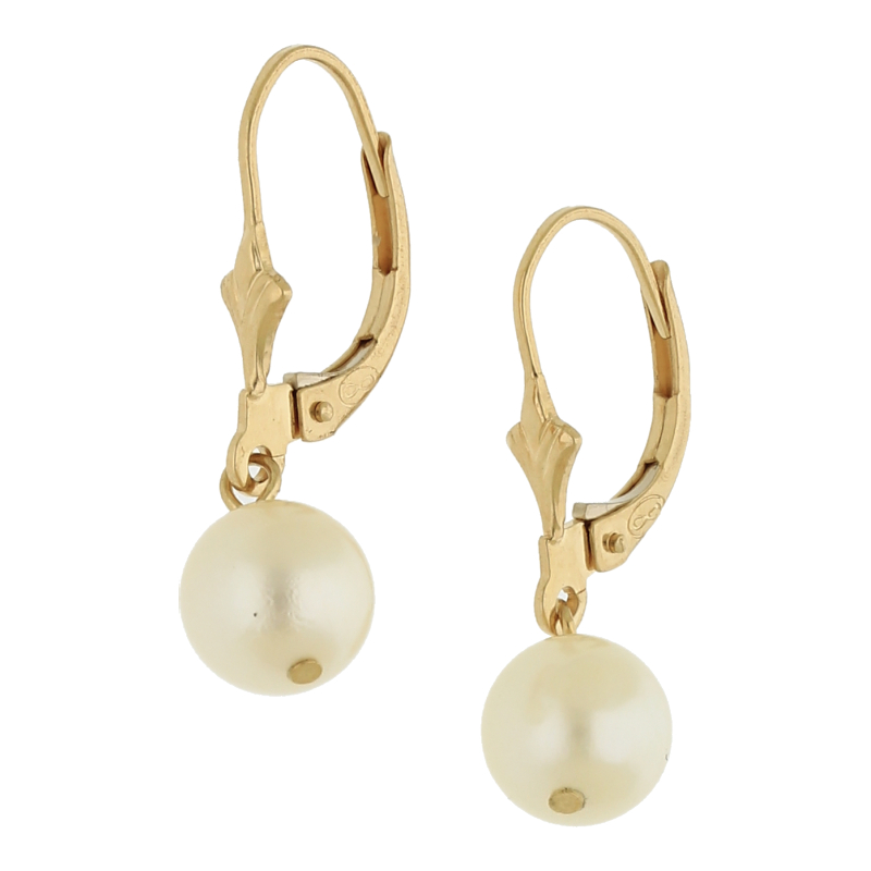 Perlen Ohrringe Brisur 585 Gold