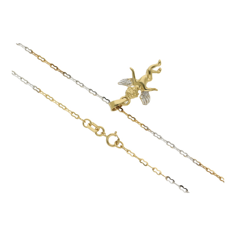 Schutzengel Anhänger mit Kette 585/ 14 K Gold