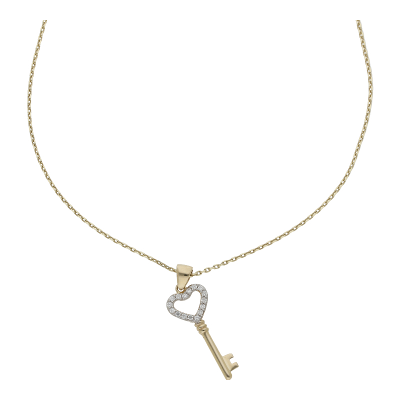 Schlüsselanhänger mit Kette 45 cm 333/ 8 K Gold