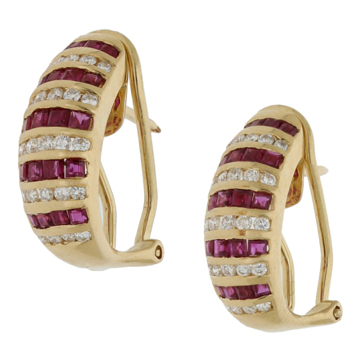 Rubin Brillant Ohrstecker mit Clip NP. ca. 4500