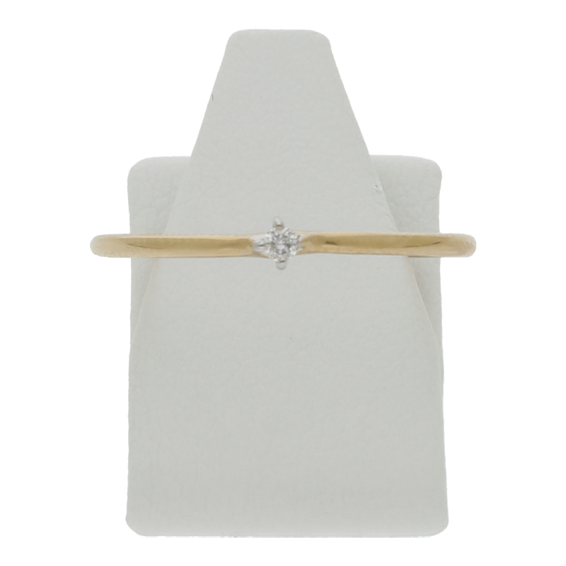 Diamantring 375/9 K Gelbgold Solitärring Brillant ca. 0,03 ct (H) Weiß (Si) Kleine Einschlüsse