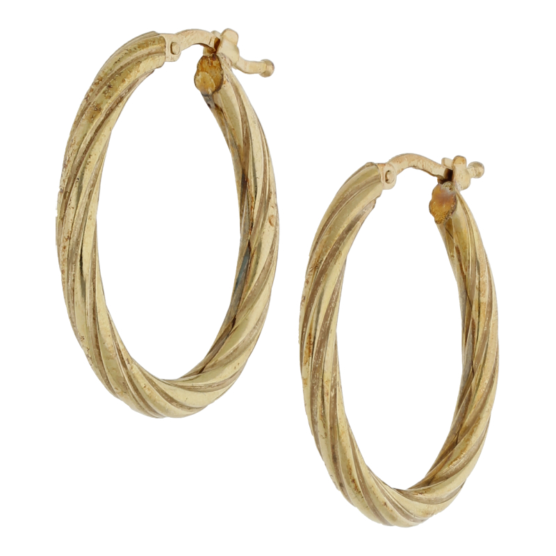 Ohrringe 750 /18 K Gelbgold Creolen Breite 3,0 mm 22,7 x 28 mm