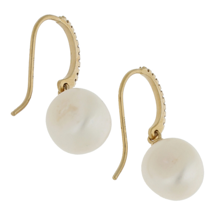 Süßwasserperle Brillant Ohrhänger 585/ 14 K Gold