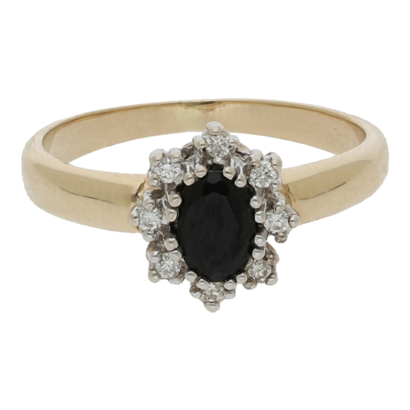 Saphir Brillant Ring 585/ 14 K Gold