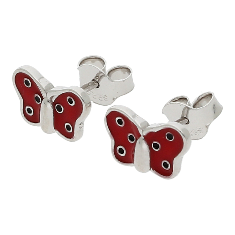 Schmetterling Ohrstecker Emaille 925/ Silber