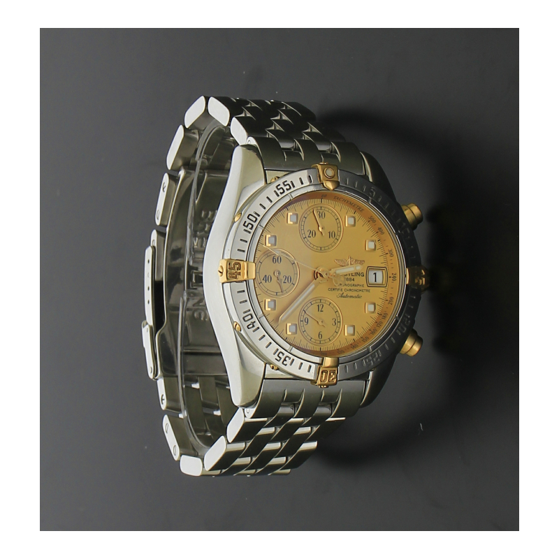 Breitling Chrono Cockpit B13357 Automatik Stahl Gold Chronograph Box