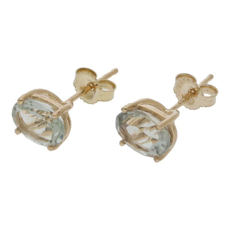 Blautopas Ohrstecker 375 / 9 K Gold