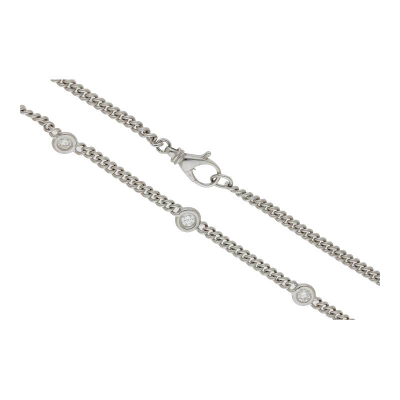 Panzerkette mit 9 Brillanten, ca. 2,7 ct, NP ca. 11500 €