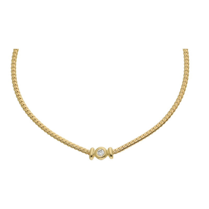 Brillant Collier 43 cm Länge 585/ 14 K Gold