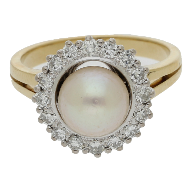 Zuchtperle Brillant Ring 750/ 18 K Gold