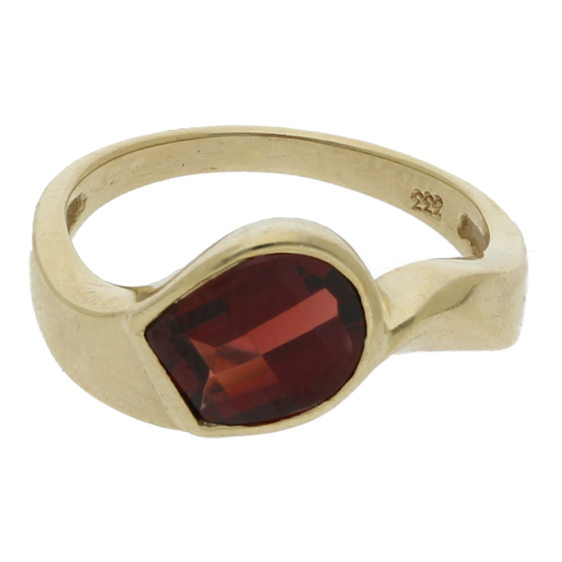 Farbsteinring 333/8 K Gelbgold Granat Weite 56