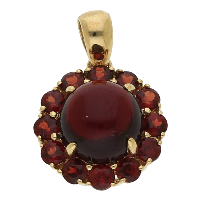 Granat Anhänger 375/ 9 K Gold