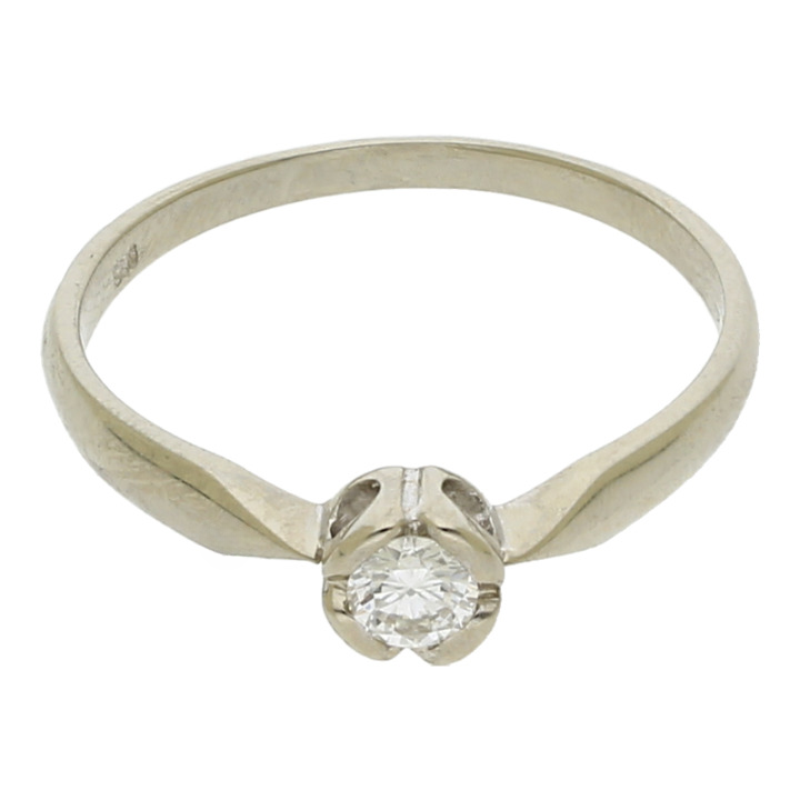 Diamantring 585/14 K Weißgold Solitärring 1 Brillant ca. 0,25ct.  (H) Weiß (Si) Kleine Einschlüsse