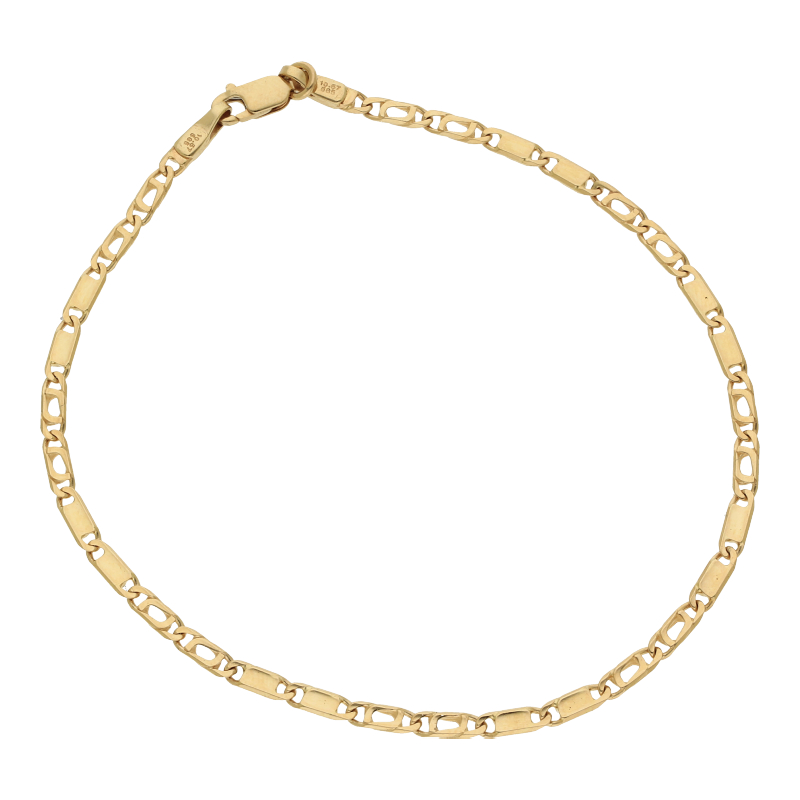 Plättchen Armband 585 Gold L 19,5 cm