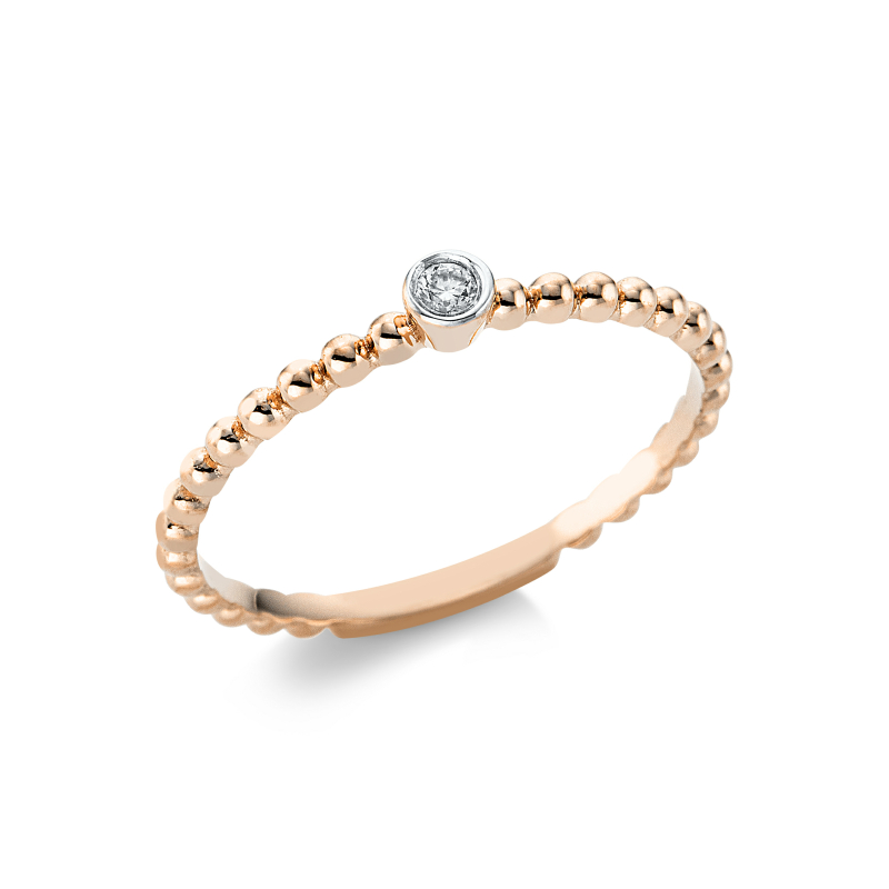 Solitär Brillant Ring 0,03 ct 750/ 18 K Gold