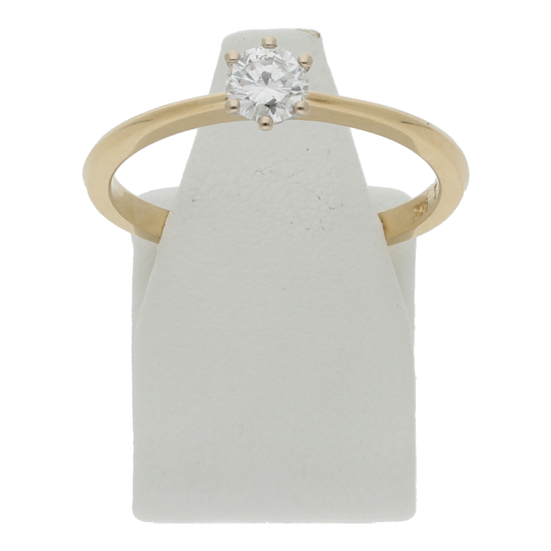 Ring 750 /18 K Gelb-/Weißgold  Solitärring 1 Brillant ca. 0,35ct.  (F-G) Feines Weiß (P1) Deutliche Einschlüsse