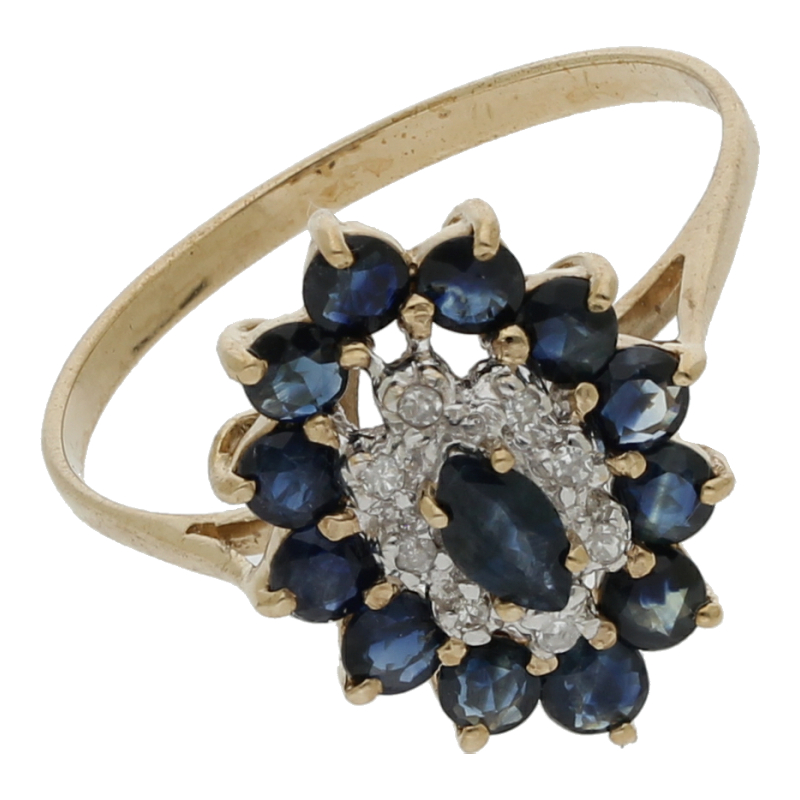 Saphir Diamant Ring 333/ 8 K Gold