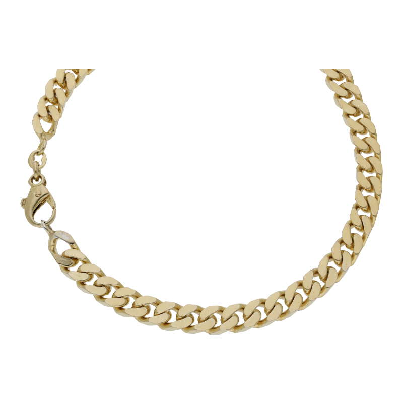 Halskette 925 vergoldet Panzerkette Breite 5,7 mm Länge 50 cm