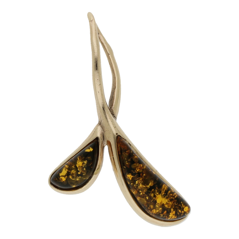 Farbstein Anhänger 585/ 14 K Gold