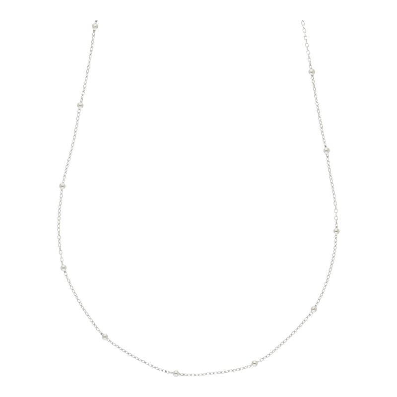 Kugelkette 925/ Silber rhodiniert 45 cm Länge