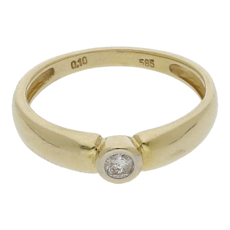 Solitär Brillant Ring 585/ 14 K Gold