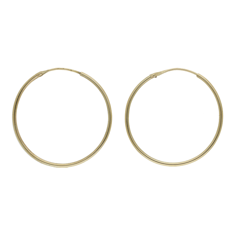 Ohrringe 585/14 K Gelbgold Creolen Breite 1,8 mm Durchmesser 3,9 cm