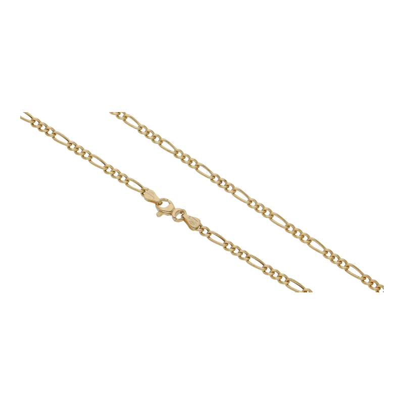 Halskette 750 /18 K Gelbgold Figarokette Breite 2,5 mm Länge 42 cm