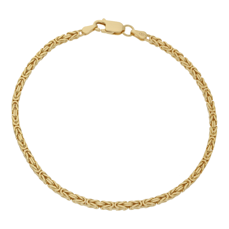 Armschmuck 925 Silber-vergoldet Königskette Breite 2,4 mm Länge 21 cm