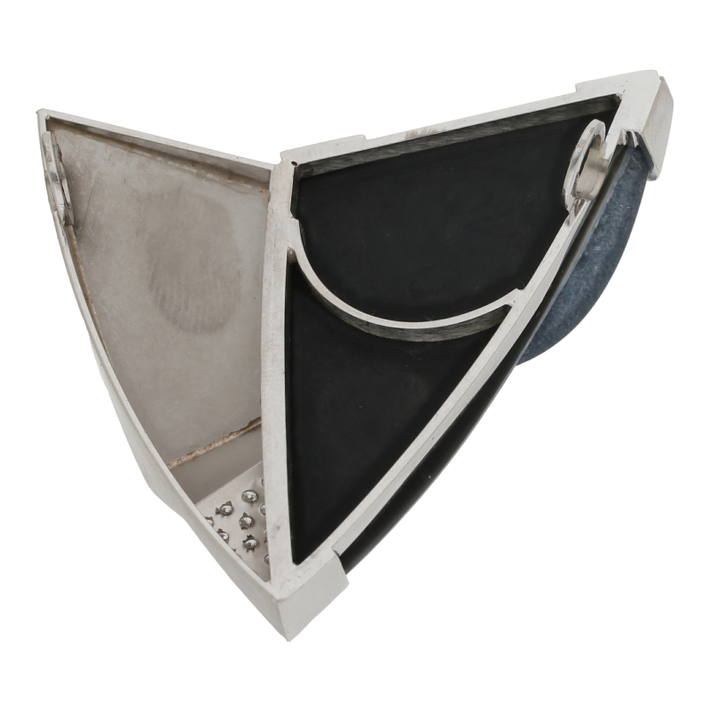 Farbsteinanhänger mit Diamant 750 /18 K Weißgold Onyx Brillant ca. 0,24ct.  (H) Weiß (Si) Kleine Einschlüsse Länge 4,6 cm Breite 4,8 cm