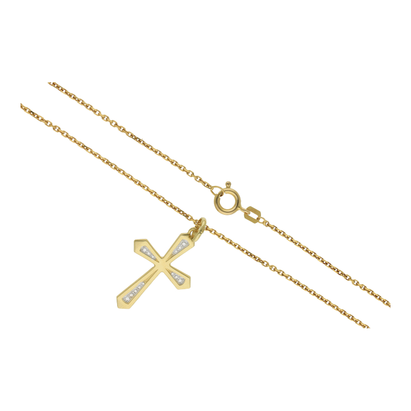Kreuz Anhänger mit Kette 585/ 14 K Gold