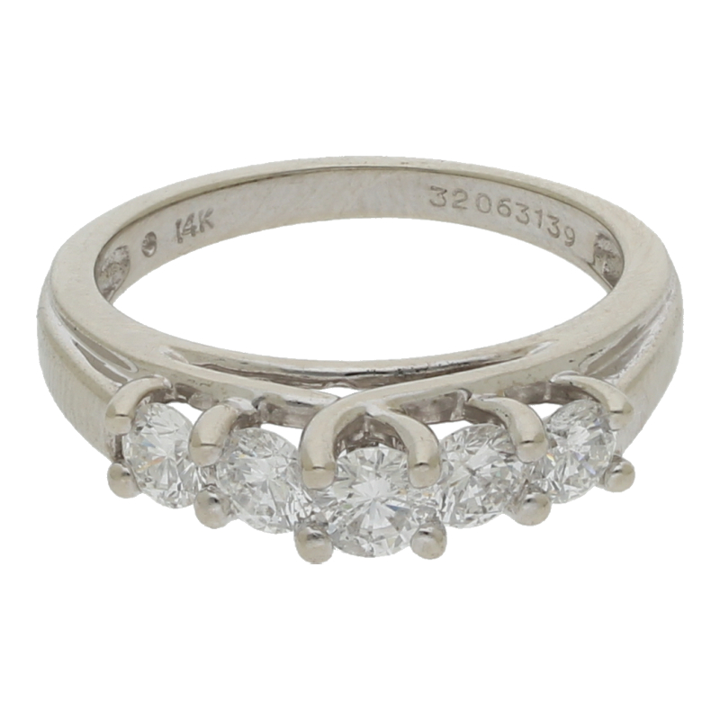 Memoire Ring mit 5 Brillanten /1,0 ct/Gutachten