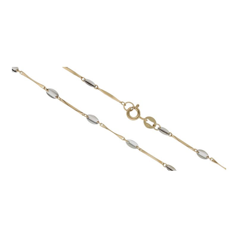 Halsschmuck 585/14 K Gelb-/Weißgold Länge 40 cm, ca. 1,5-2,5 mm