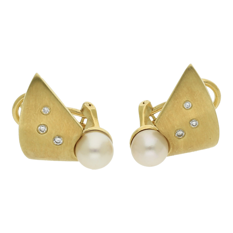 Zuchtperle Brillant Ohrstecker 585/ 14 K Gold