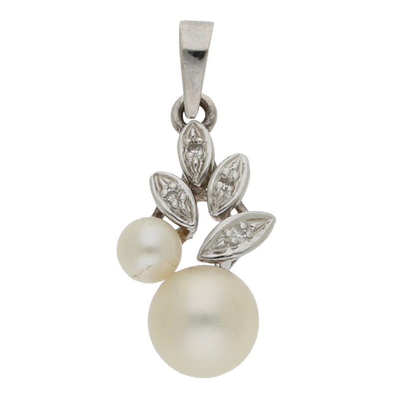 Zuchtperle Diamanten Anhänger 585/ 14 K Gold