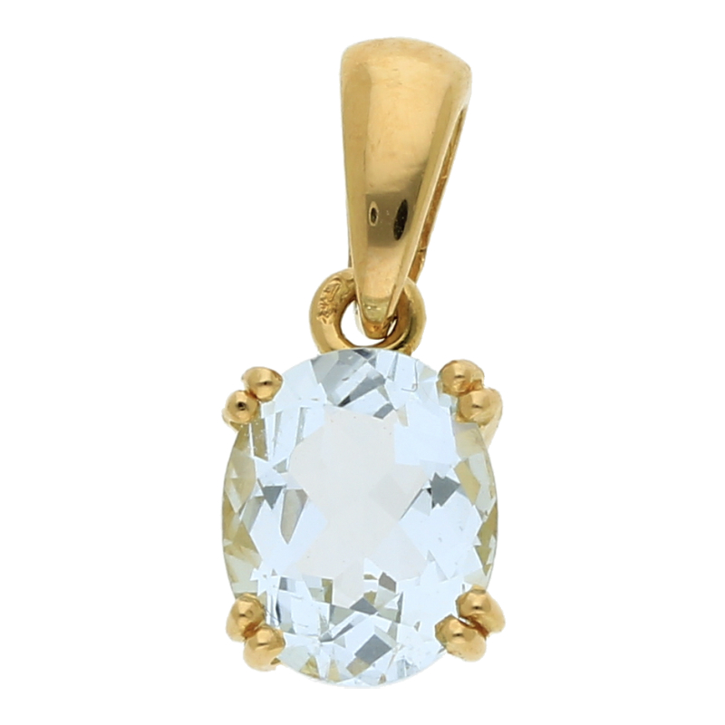 Aquamarin Anhänger 750/ 18 K Gold