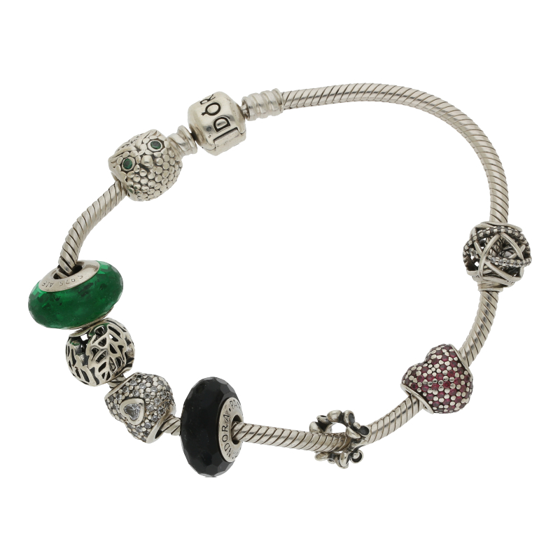 Pandora-Armband 925 Silber Farbsteine