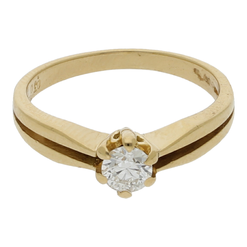 Solitär Brillant Ring 0,30 ct 18K/750 Gelbgold#1850€