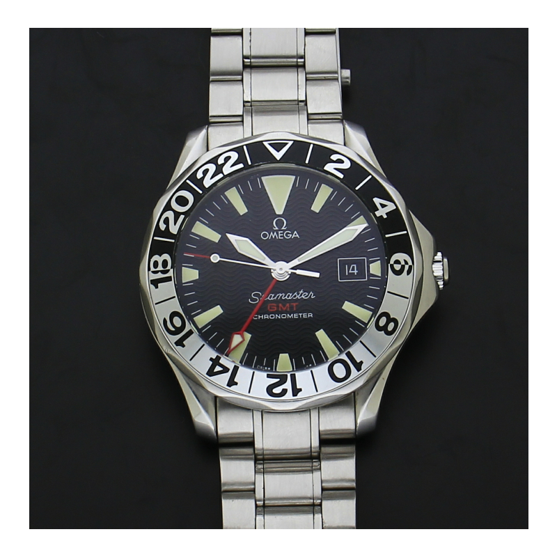 Omega Seamaster 300M GMT 2234.50.00 Stahl Black Dial Full Set 2003 Automatik