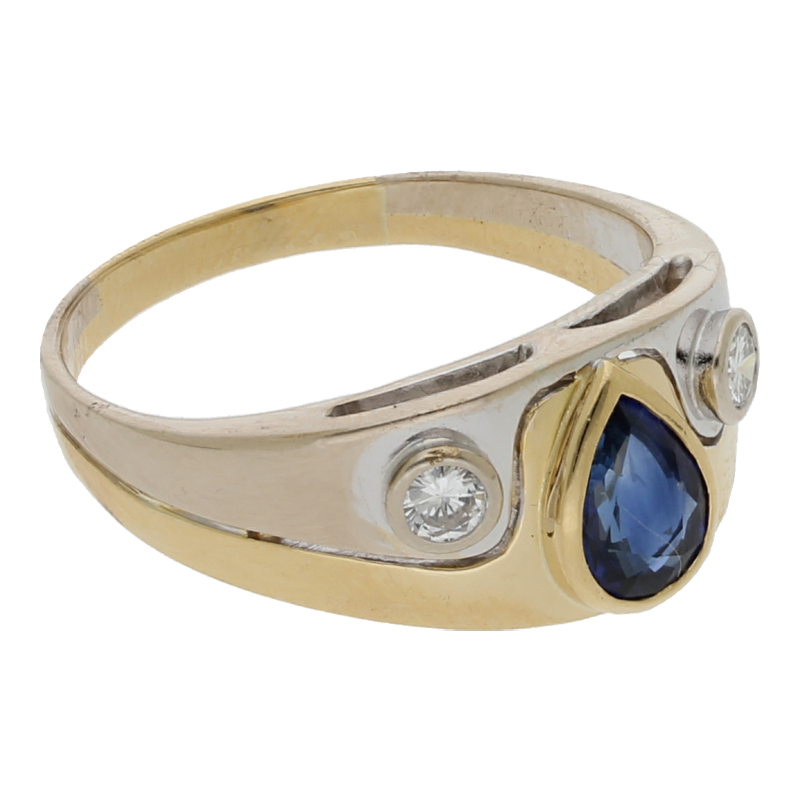 Saphir Brillant Ring 750/ 18 K Gold