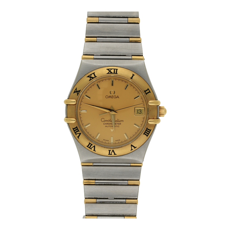 Omega Constellation 1302.10.00 Stahl/Gold Automatik Chronometer 35,5mm Gold Dial 2004