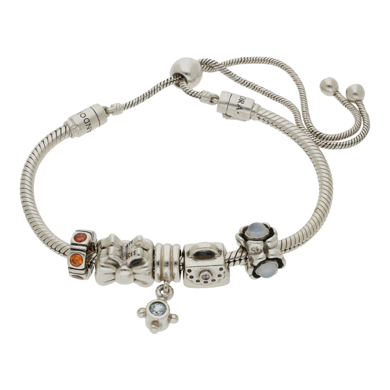 Pandora Armband mit Charms 17 cm 925 Silber