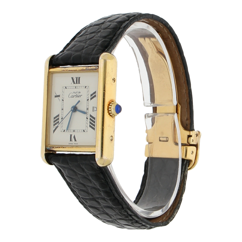 Cartier Must Vermeil Ref. 2413 Quarz Vintage Originalband neue Batterie 2025