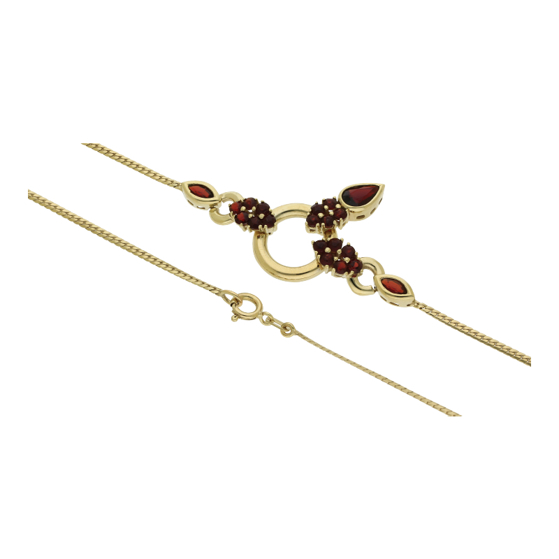 Granat Collier 45 cm Länge 333/ 8 K Gold