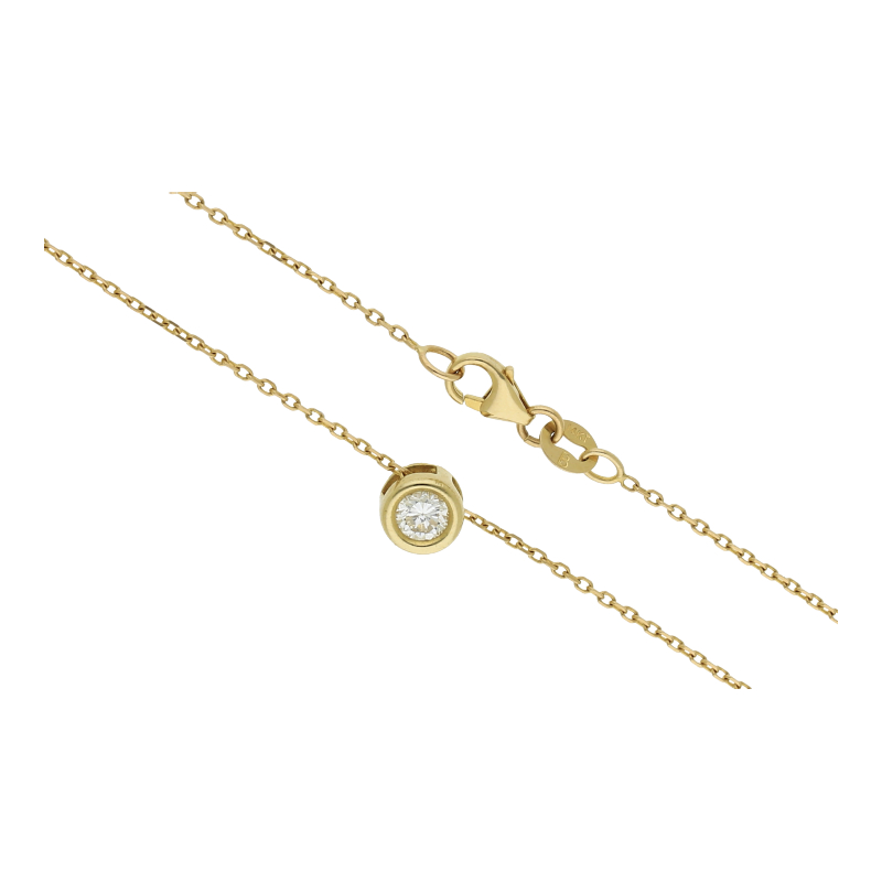 Brillant Anhänger mit Kette 585/ 14 K Gold