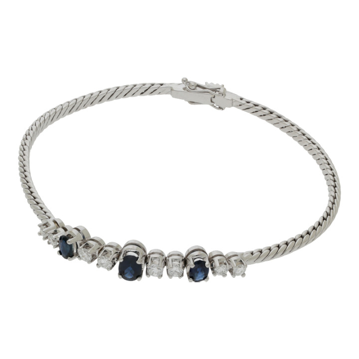 Saphir Brillant Armband 750/ 18 K Gold